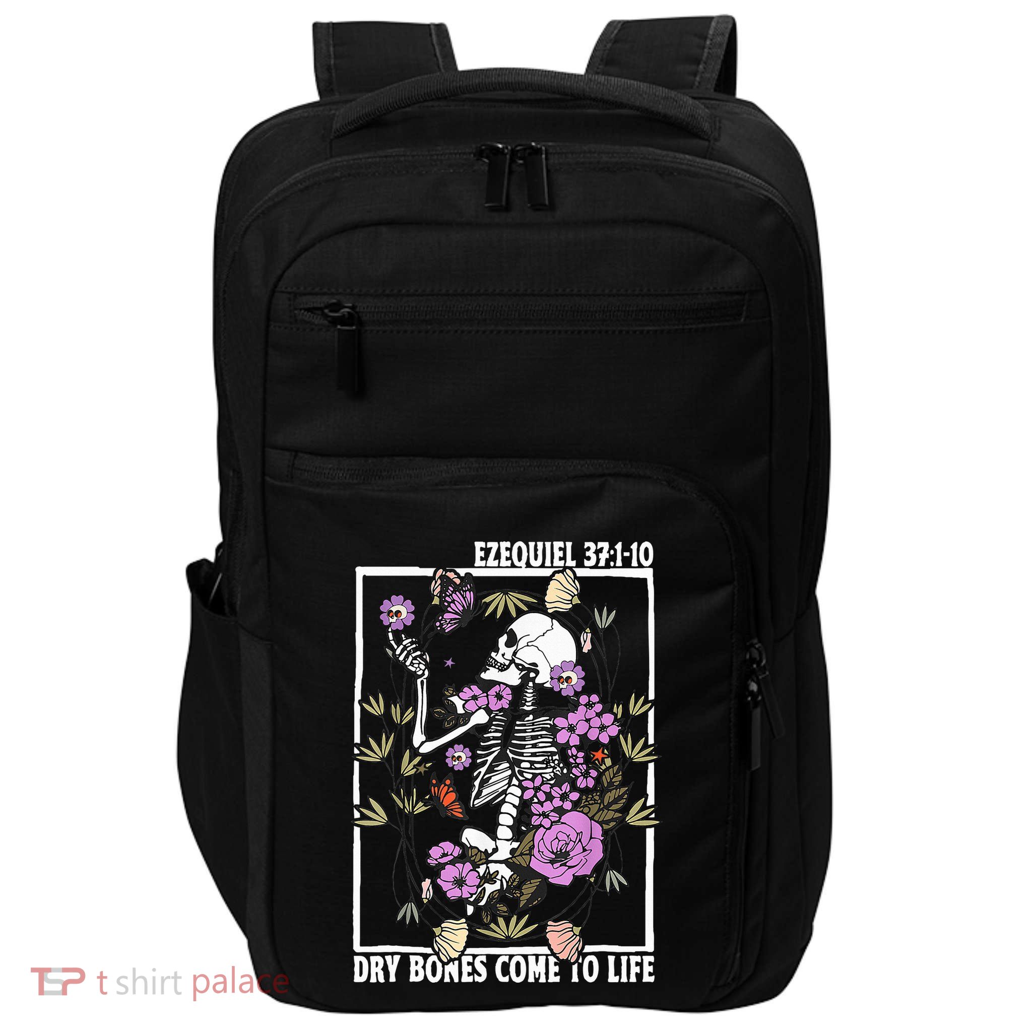 Christian Dry Bones Come To Life Floral Skeleton Impact Tech Backpack