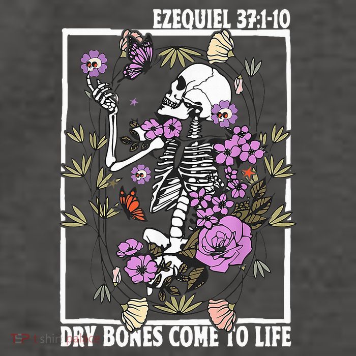 Christian Dry Bones Come To Life Floral Skeleton Vector Backpack