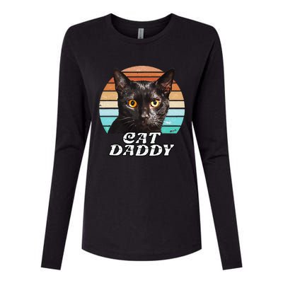 Cat Daddy Black Cat Vintage Eighties Style Cat Retro Cute Dog Womens Cotton Relaxed Long Sleeve T-Shirt