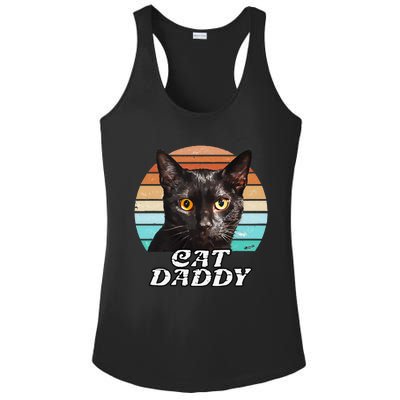 Cat Daddy Black Cat Vintage Eighties Style Cat Retro Cute Dog Ladies PosiCharge Competitor Racerback Tank