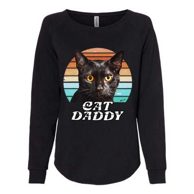 Cat Daddy Black Cat Vintage Eighties Style Cat Retro Cute Dog Womens California Wash Sweatshirt