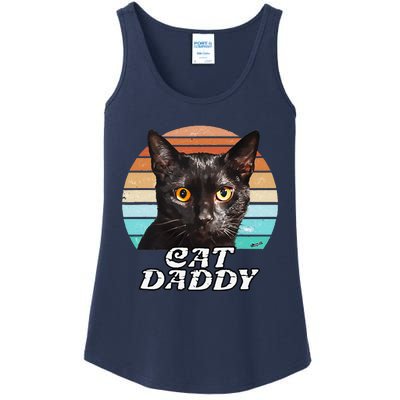 Cat Daddy Black Cat Vintage Eighties Style Cat Retro Cute Dog Ladies Essential Tank