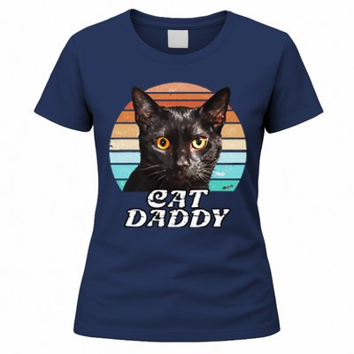 Cat Daddy Black Cat Vintage Eighties Style Cat Retro Cute Dog Women's T-Shirt