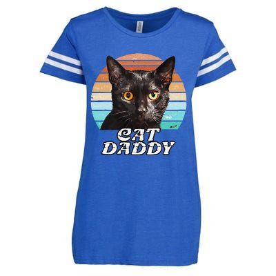 Cat Daddy Black Cat Vintage Eighties Style Cat Retro Cute Dog Enza Ladies Jersey Football T-Shirt