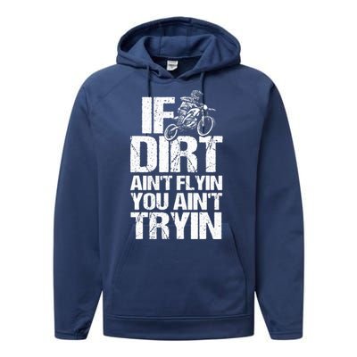 Cool Dirt Bike Art For Dirtbike Motorcycle Racing Performance Fleece Hoodie