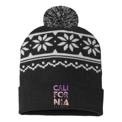 California Dreaming Beach Palm Tree Summer Vacation Surfing USA-Made Snowflake Beanie