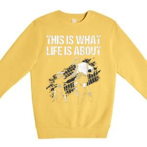 Cute Dirt Bike Art For Father Dirtbike Motorcycle Lovers  Premium Crewneck Sweatshirt