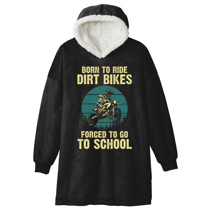 Cute Dirt Bike Art Motorcycle Dirtbike Racing Hooded Wearable Blanket