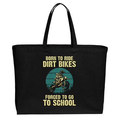 Cute Dirt Bike Art Motorcycle Dirtbike Racing Cotton Canvas Jumbo Tote