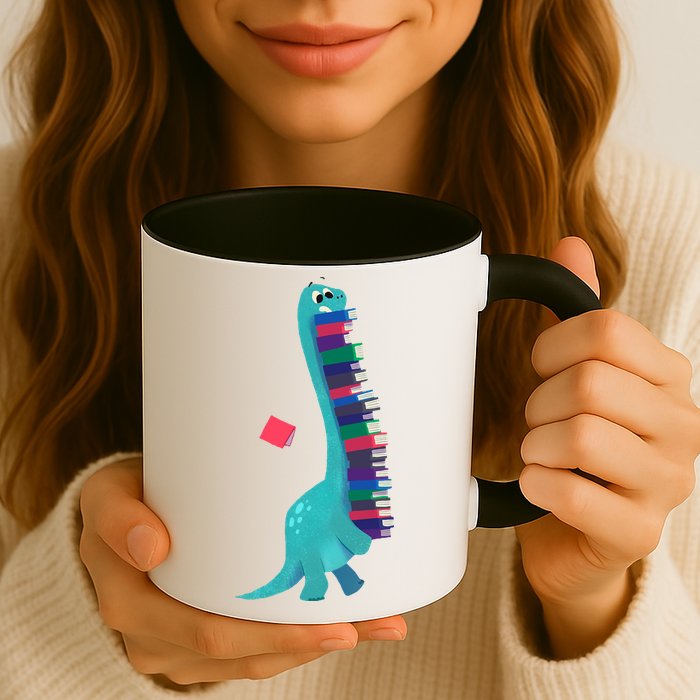 Cute Dinosaur Book Reading Readasaurus Mug