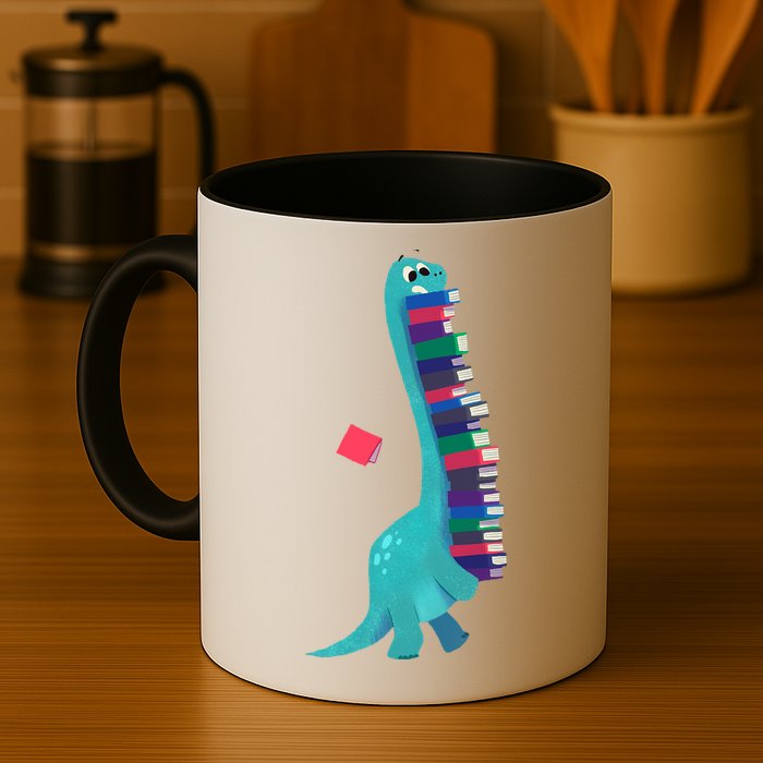 Cute Dinosaur Book Reading Readasaurus Mug