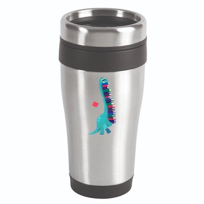 Cute Dinosaur Book Reading Readasaurus 16oz Travel Tumbler