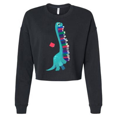 Cute Dinosaur Book Reading Readasaurus Cropped Pullover Crew