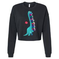Cute Dinosaur Book Reading Readasaurus Cropped Pullover Crew
