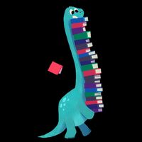 Cute Dinosaur Book Reading Readasaurus Cropped Pullover Crew