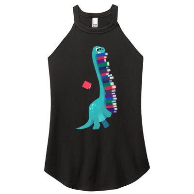 Cute Dinosaur Book Reading Readasaurus Women's Perfect Tri Rocker Tank