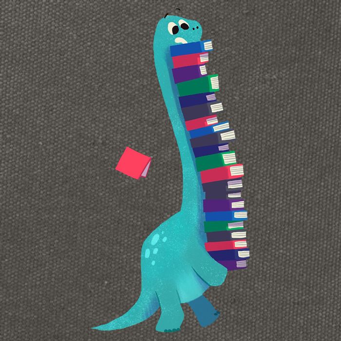 Cute Dinosaur Book Reading Readasaurus Cotton Canvas Backpack
