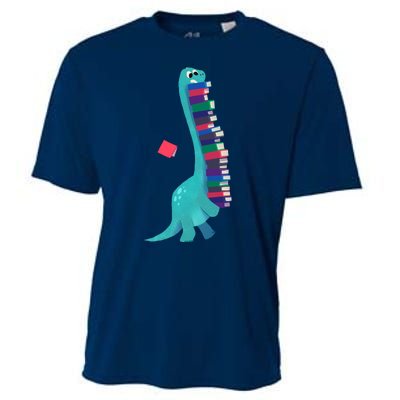 Cute Dinosaur Book Reading Readasaurus Cooling Performance Crew T-Shirt