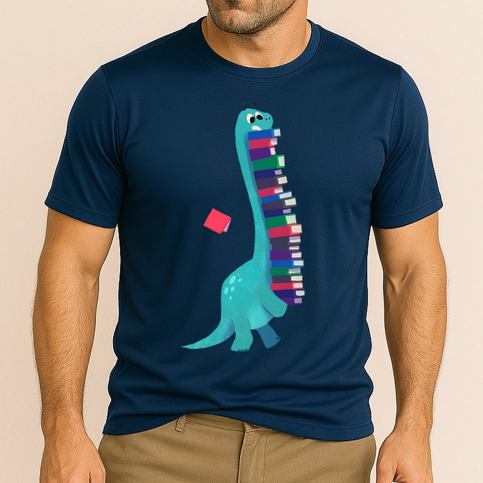 Cute Dinosaur Book Reading Readasaurus Performance Shirt