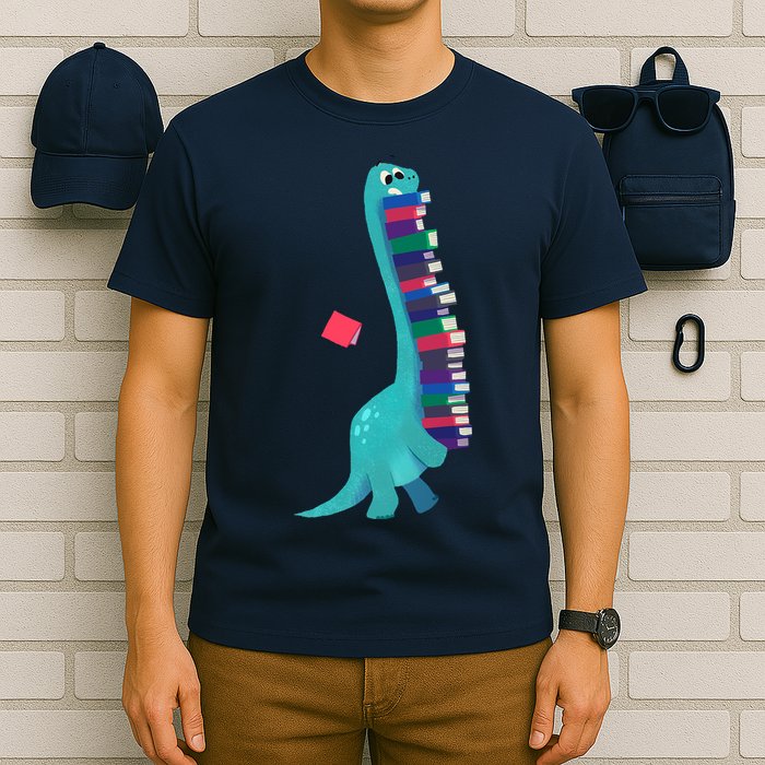 Cute Dinosaur Book Reading Readasaurus T-Shirt