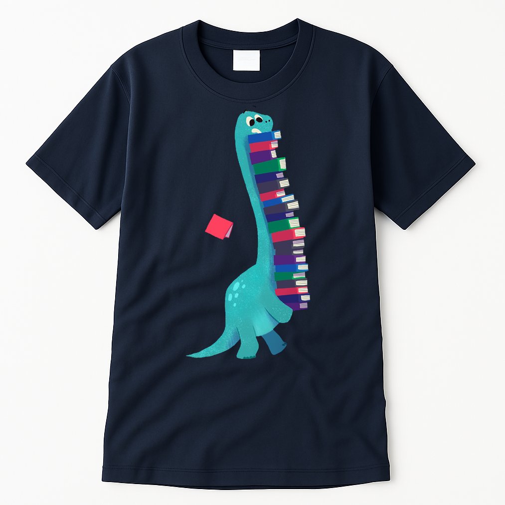 Cute Dinosaur Book Reading Readasaurus Tall T-Shirt