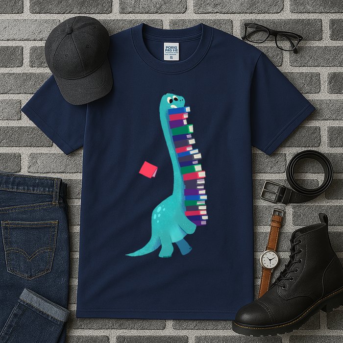 Cute Dinosaur Book Reading Readasaurus Tall T-Shirt