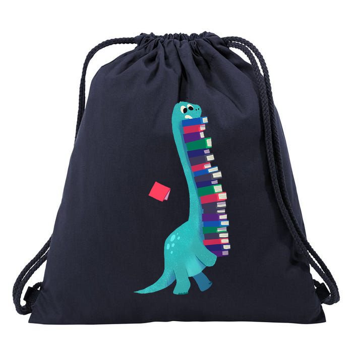 Cute Dinosaur Book Reading Readasaurus Drawstring Bag