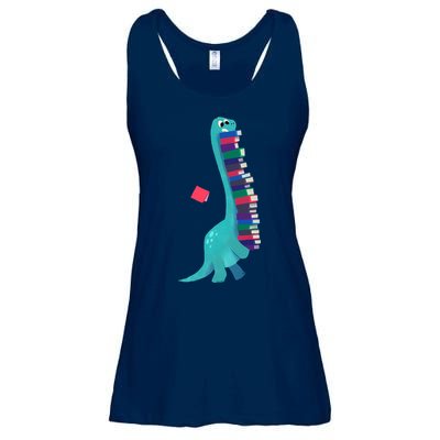 Cute Dinosaur Book Reading Readasaurus Ladies Essential Flowy Tank