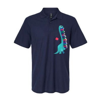 Cute Dinosaur Book Reading Readasaurus Softstyle Adult Sport Polo