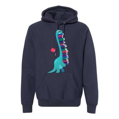 Cute Dinosaur Book Reading Readasaurus Premium Hoodie