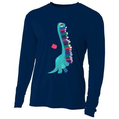 Cute Dinosaur Book Reading Readasaurus Cooling Performance Long Sleeve Crew