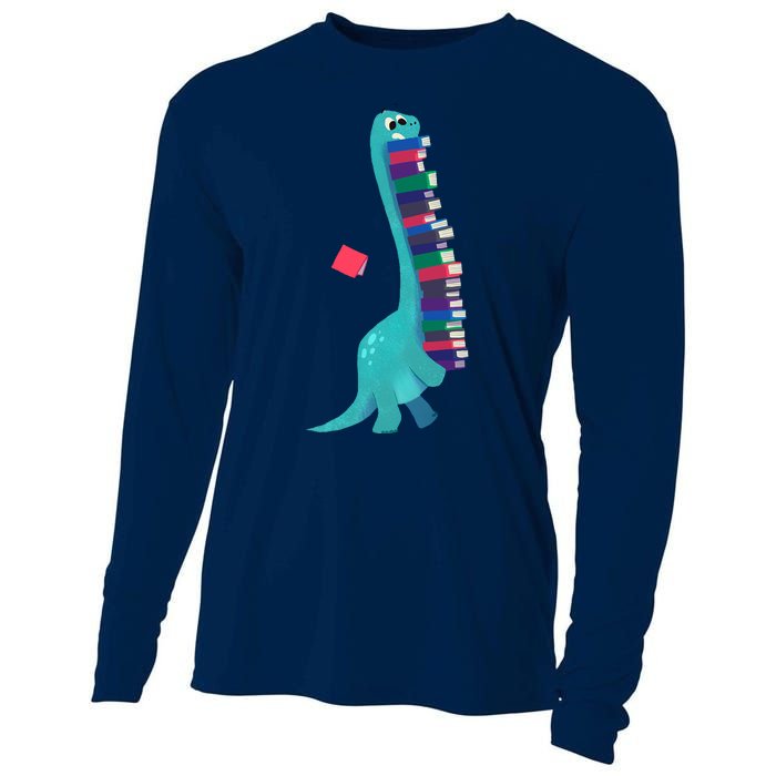 Cute Dinosaur Book Reading Readasaurus Cooling Performance Long Sleeve Crew