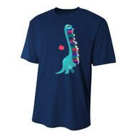 Cute Dinosaur Book Reading Readasaurus Youth Performance Sprint T-Shirt