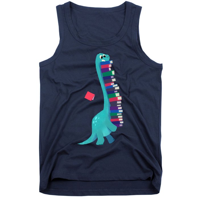 Cute Dinosaur Book Reading Readasaurus Tank Top