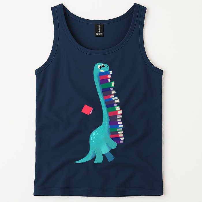Cute Dinosaur Book Reading Readasaurus Tank Top