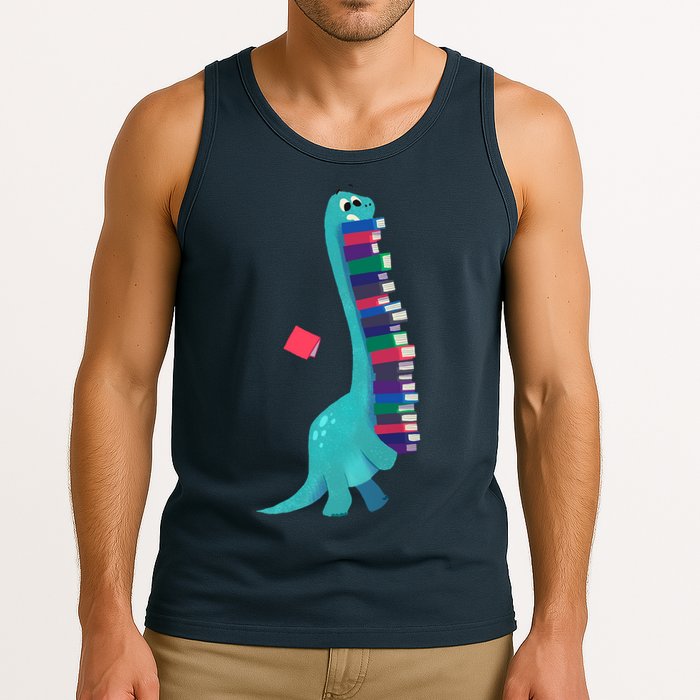 Cute Dinosaur Book Reading Readasaurus Tank Top