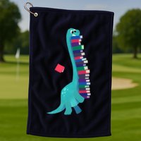 Cute Dinosaur Book Reading Readasaurus Golf Towel