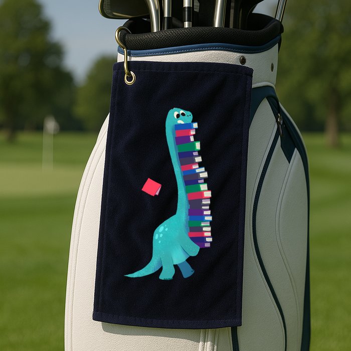 Cute Dinosaur Book Reading Readasaurus Golf Towel