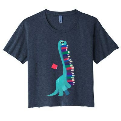 Cute Dinosaur Book Reading Readasaurus Crop Top