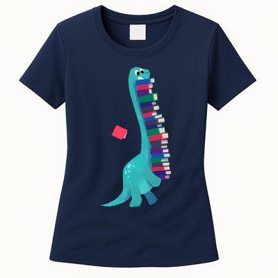 Cute Dinosaur Book Reading Readasaurus Womens T-Shirt
