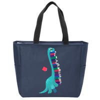 Cute Dinosaur Book Reading Readasaurus Zip Tote Bag