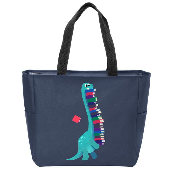 Cute Dinosaur Book Reading Readasaurus Zip Tote Bag