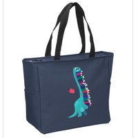 Cute Dinosaur Book Reading Readasaurus Zip Tote Bag