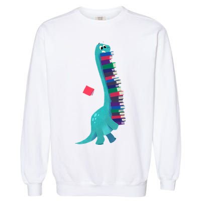 Cute Dinosaur Book Reading Readasaurus Garment-Dyed Sweatshirt