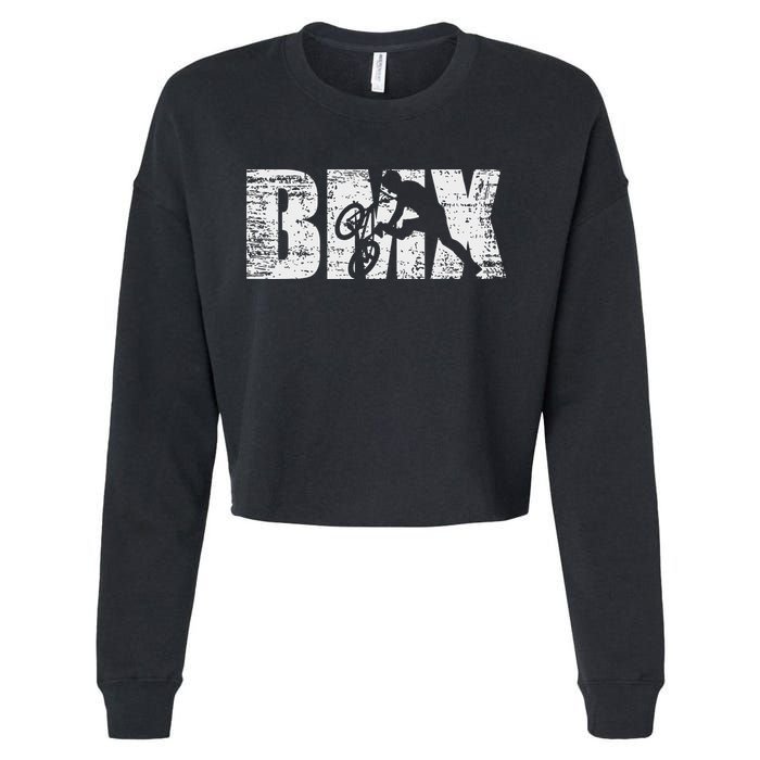 Cool Distressed Bmx For Bmx Riders Cropped Pullover Crew