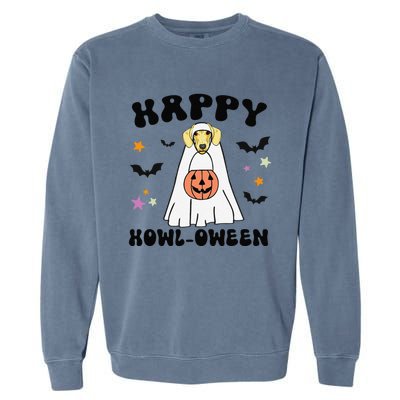 Cream Dachshund Boo Ghost Dog Lover Happy Halloween Garment-Dyed Sweatshirt