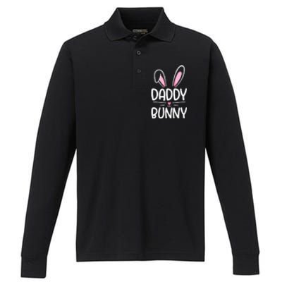 Cute Daddy Bunny Happy Easter Day Matching Family Gift Performance Long Sleeve Polo