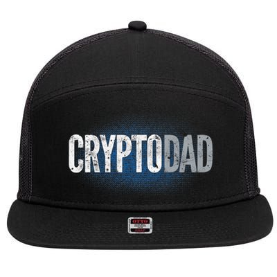 Crypto Dad Bitcoin Cryptocurrency Father 7 Panel Mesh Trucker Snapback Hat