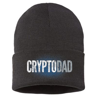 Crypto Dad Bitcoin Cryptocurrency Father Sustainable Knit Beanie