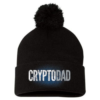 Crypto Dad Bitcoin Cryptocurrency Father Pom Pom 12in Knit Beanie